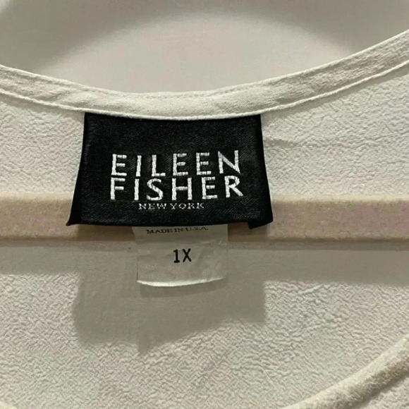 EILEEN FISHER WHITE BLOUSE SIZE XL PERFECT FOR SPRING/SUMMER - Picture 2 of 3
